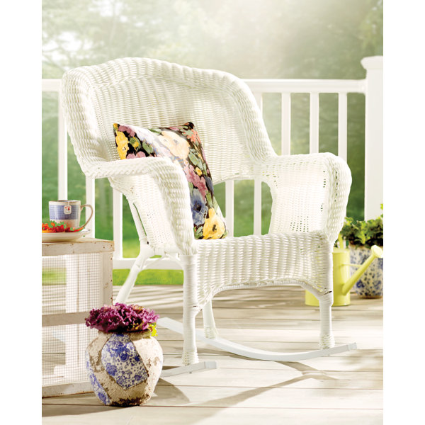 August Grove® Outdoor Dominic Rocking Wicker/Rattan Chair & Reviews